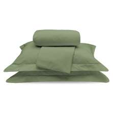 Kit de Lençol 100% Algodão Verde King Size 3 Peças 200 Fios Liso