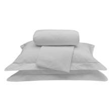 Kit de Lençol Cinza Liso 100% Algodão 200 Fios 3 Peças