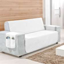 Protetor de Sofá Branco 2 Lugares Matelado
