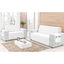 Protetor de Sofá Clean Branco 3 e 2 Lugares