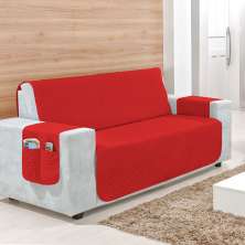 Protetor de Sofá Clean Vermelho 2 Lugares