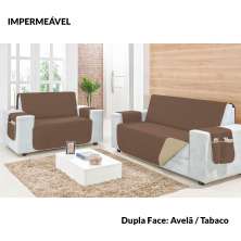 Protetor de Sofá Impermeável Clean Avelã/Tabaco 3 e 2 Lugares