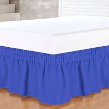 Saia para Cama Box Azul King Size Tecido Microfibra 170 Fios