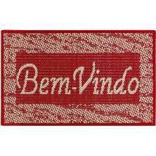 Tapete Bem Vindo Sisal 65cm x 40cm Antiderrapante Vermelho