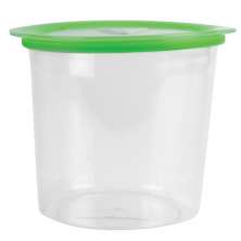 Pote de Plástico com Tampa Hermética Essencialy Transparente e Verde 15 cm