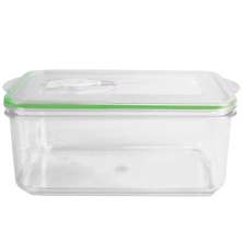 Pote de Plástico com Tampa Hermética Essencialy Transparente e Verde 18 cm