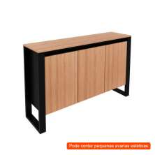 [OUTLET] Armário de Escritório Phoebe 3 PT Amêndoa e Preto