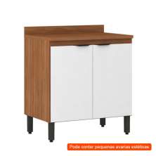 [OUTLET] Balcão de Cozinha Firenze com Tampo 2 PT Amendola e Branco