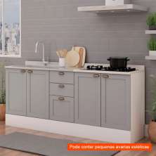 [OUTLET] Balcão para Pia Iluminata 4 PT 3 GV Branco e Fendi