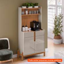 [OUTLET] Buffet Cantinho do Café Lizz 2 PT 2 GV Off White e Cedro