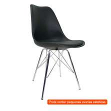 [OUTLET] Cadeira de Cozinha Tower Cromada e Preta