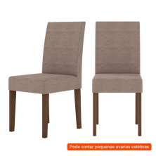 [OUTLET] Conjunto com 2 Cadeiras Josi Suede Amêndoa e Capuccino