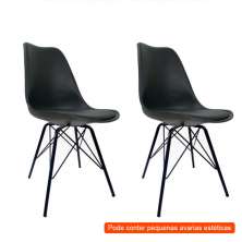 [OUTLET] Conjunto com 2 Cadeiras Tower Preto