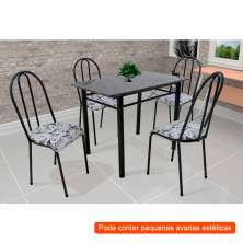 [OUTLET] Conjunto de Mesa com 4 Cadeiras Genebra Preto e Branco