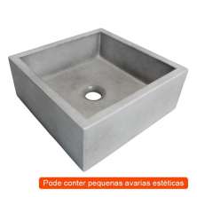 [OUTLET] Cuba para Banheiro Quadrada Pérola Concreto 30x30 cm