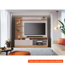 [OUTLET] Estante para Home Theater e TV até 65 Polegadas Maceió Freijó e Off White