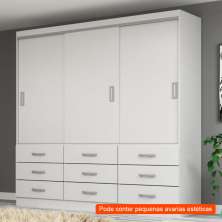 [OUTLET] Guarda-Roupa Casal Isabela 3 PT 9 GV Branco