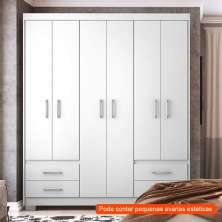[OUTLET] Guarda-Roupa Casal Primacy 6 PT 4 GV Branco
