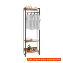 [OUTLET] Guarda-Roupa Closet Studio Mel e Preto 60 cm