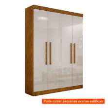 [OUTLET] Guarda-Roupa Solteiro Malibu 4 PT Imbuia e Off White