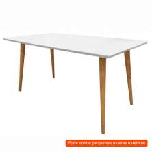 [OUTLET] Mesa de Jantar Retangular Veneza Branca 160 cm