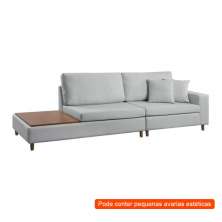 [OUTLET] Sofá 3 Lugares com Apoio Lateral Paineiras Linho Cinza