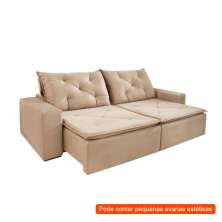 [OUTLET] Sofá 4 Lugares Retrátil e Reclinável Barcelona Suede Bege