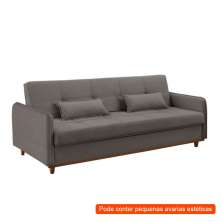 [OUTLET] Sofá-Cama Casal 3 Lugares Ipanema com Baú Linho Cinza