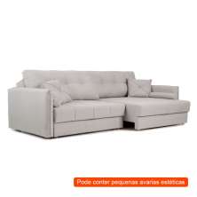 [OUTLET] Sofá-Cama Casal Sem Caixa 3 Lugares Prime Linho Cinza 230 cm