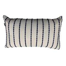 Almofada Jacquard Toulon 30x50 Azul Marinho e Cru