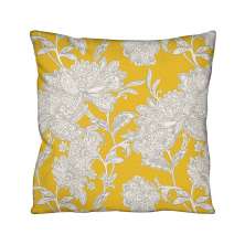 Almofada Quadrada Aquatec Flor Bege e Amarela 43x43 cm