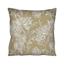 Almofada Quadrada Aquatec Flor Bege e Branca 43x43 cm