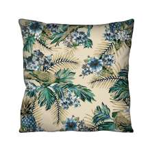 Almofada Quadrada Aquatec Folhagens Verde e Azul 43x43 cm