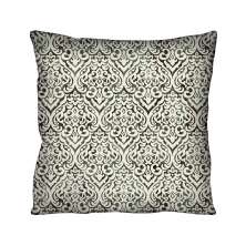 Almofada Quadrada Cotone Arabescos Cinza e Branca II 43x43 cm