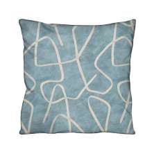 Almofada Quadrada Cotone Branca e Azul 43x43 cm