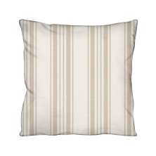 Almofada Quadrada Cotone Listrada Branca e Bege 43x43 cm