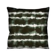 Almofada Quadrada Cotone Tie Dye Preta e Branca 43x43 cm
