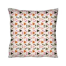 Almofada Quadrada Cotone Triângulos Rosa e Laranja 43x43 cm