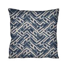 Almofada Quadrada Lys Abstrada Azul e Cru 43x43 cm