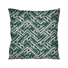 Almofada Quadrada Lys Abstrada Verde e Cru 43x43 cm
