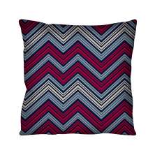 Almofada Quadrada Lys Chevron Vermelha e Azul 43x43 cm