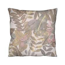 Almofada Quadrada Lys Floral II Verde e Rosa 43x43 cm