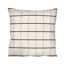 Almofada Quadrada Rapport Estampada Xadrez Branca e Preta 43x43 cm