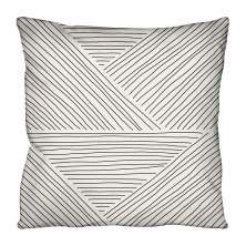 Almofada Quadrada Rapport Triângulos Riscados Branca e Grafite 40x40 cm