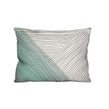 Almofada Retangular Rapport Linhas Azul e Branca 30x50 cm