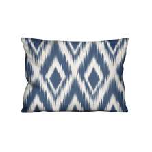 Almofada Retangular Rapport Padrão Triângulos Azul e Branca 30x50 cm