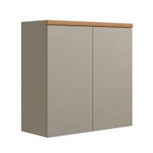Armário Aéreo Allure 2 Portas Gris e Jequitibá 80 cm
