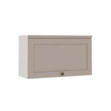 Armário Aéreo Iluminata 1 Porta Branco e Fendi 80 cm