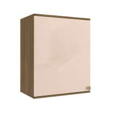 Armário Aéreo Kapiz 1 Porta Nogueira e Macadamia 60 cm