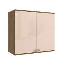 Armário Aéreo Kapiz 2 Portas Nogueira e Macadamia 80 cm